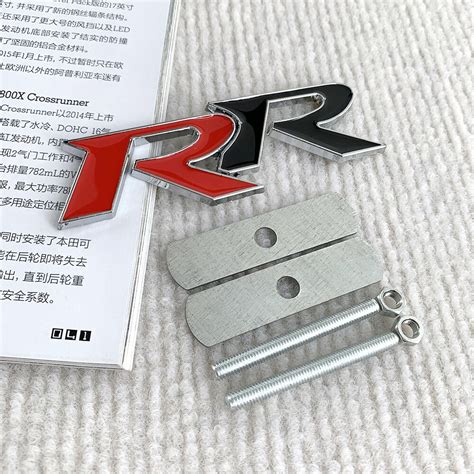 3D Metal Car Emblem Sticker Front Grille Badge Type R Logo Decals For