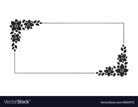 Floral botanical frame template rectangular Vector Image