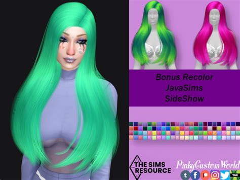 The Sims Resource Bonus Recolor Of JavaSims SideShow Hair