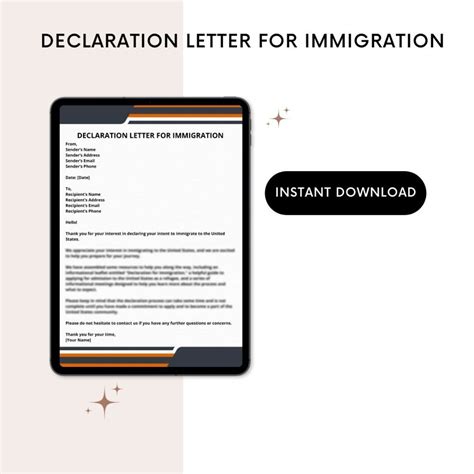 Declaration Letter For Immigration Template In Pdf And Word