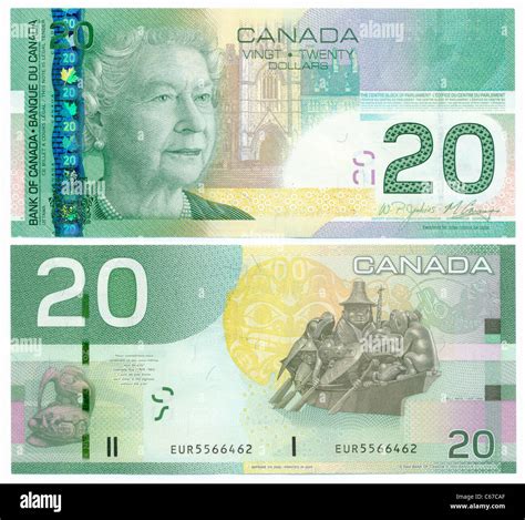 Front And Back Of A Canadian Dollar Banknote Stock Photo Alamy