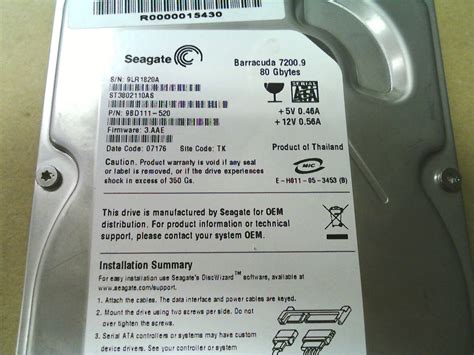 Seagate St3802110as 9bd111 520 100372417 3 Aae 07176 Sata 80gb Hdd Broken Conect Ebay