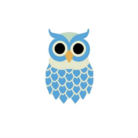 Premium Vector Blue Owl With Feathers Illustration