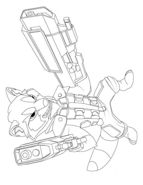 Kids N Coloring Page Guardians Of The Galaxy Rocket Raccoon