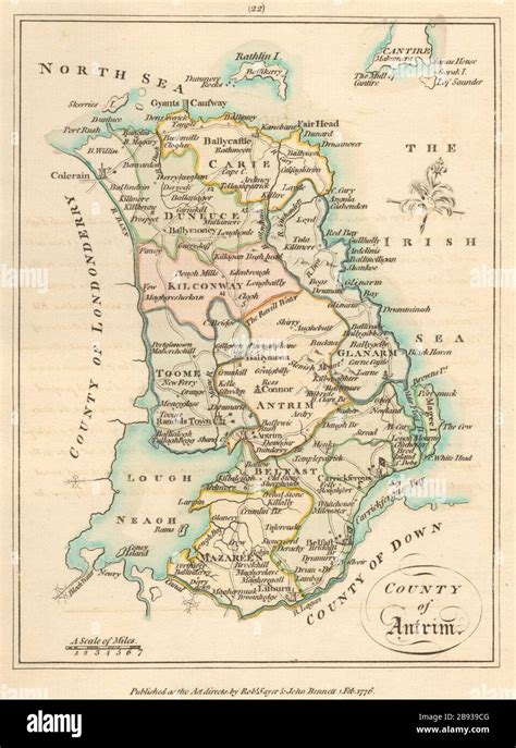 County antrim map 1776 hi-res stock photography and images - Alamy