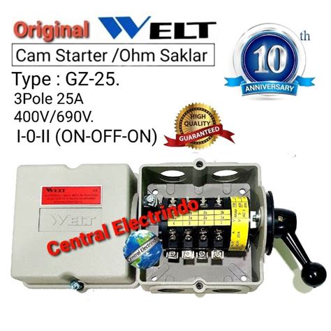 Jual Cam Starter Ohm Saklar 3P GZ 25A 5500Watt I 0 II ON OFF ON WELT