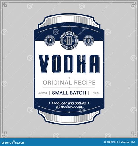 Vector Vodka Label Template Stock Vector Illustration Of Flat Symbol