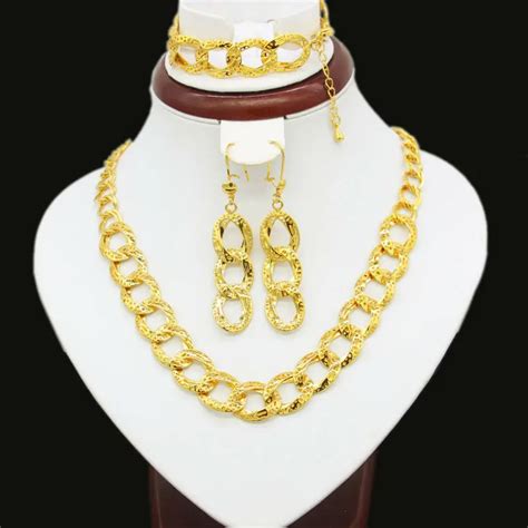 Ethiopian Traditional Festival Jewelry Sets Gold Color Necklace