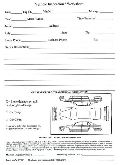 Vehicle Damage Inspection Report