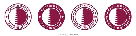 Set Made Qatar Label Icons Made Stock Vector Royalty Free 2269346547