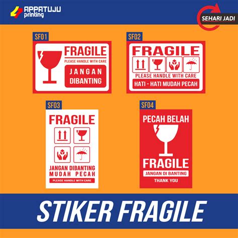 Jual Stiker Fragile Murah Stiker Pecah Belah Kemasan Olshop Label