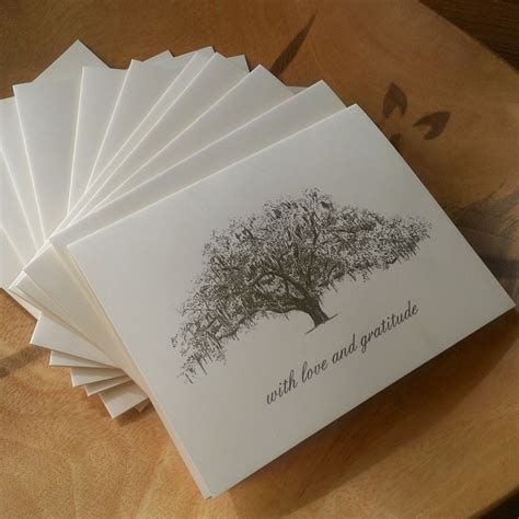 Personalized Oak Tree Thank You Cards Set of 25 | Etsy