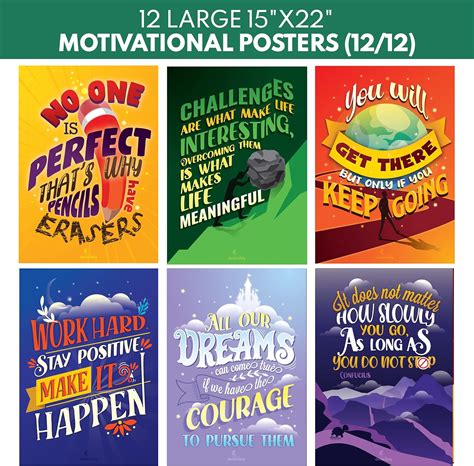 Decorably 12 Motivational Posters For Classroom Bahrain Ubuy