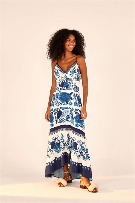 Farm Rio Tropical Tiles Maxi Dress