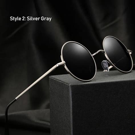 Retro Classic Vintage Round Polarized Sunglasses Men Brand Designer Sun