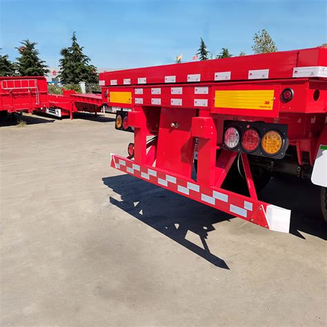 Used Flatbed Trailers 3 Axles Container Flat Bed Truck Semi Trailer