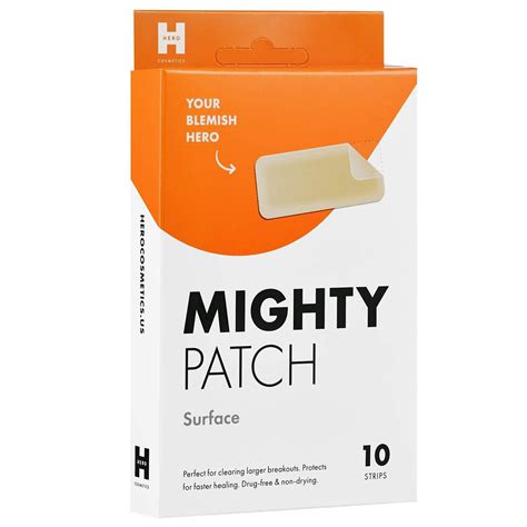 Mighty Patch Surface Hydrocolloid Large Acne Pimple Patch Spot Treatment 10 Count For Body