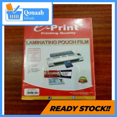 Jual Laminating Pouch Film 66x96mm E Print Ukuran ID Card KTP Shopee