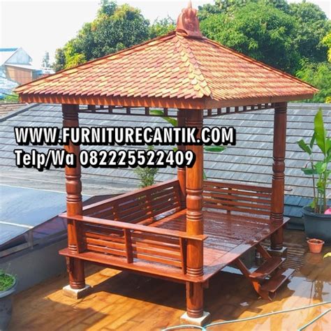 Gazebo Kayu Jati Motif Ukiran Terbaru Haidi Jati Furniture