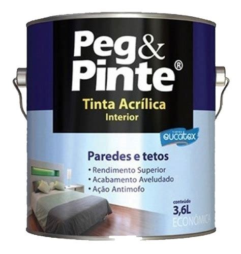 Tinta Acr Lica Eucatex Peg Pinte Litros Branco Mercadolivre