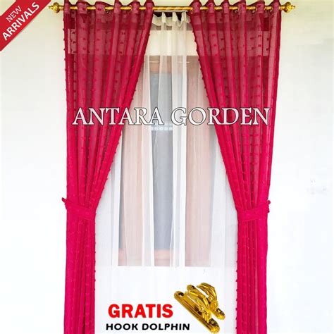 Jual Gorden Jendela Kamar Aesthetic Bahan Vitrase Pink Polos Ukuran