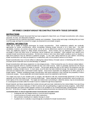 Fillable Online Informed Consent Breast Revision Surgery With Or