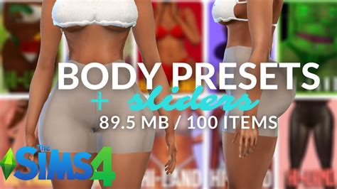 THE SIMS 4 URBAN BODY PRESETS CC FOLDER 100 ITEMS YouTube