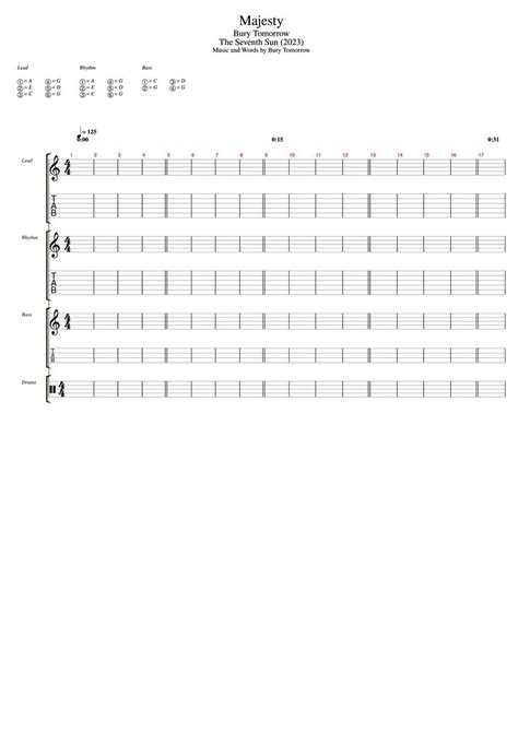 Majesty Drum Tab & Chords - BuryTomorrow | PaidTabs.com