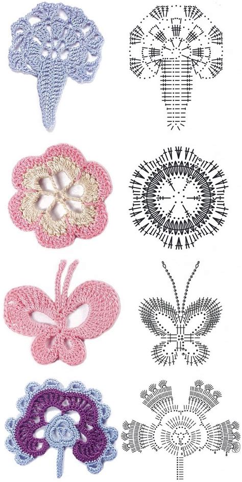 Crochet flowers diagram 3