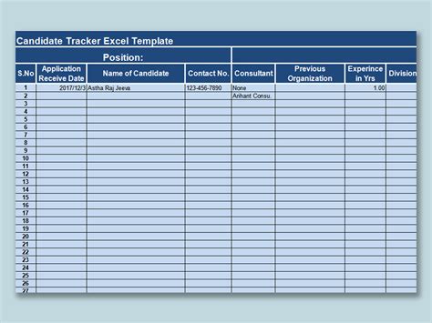 Excel Of Job Candidate Tracker Xlsx Wps Free Templates