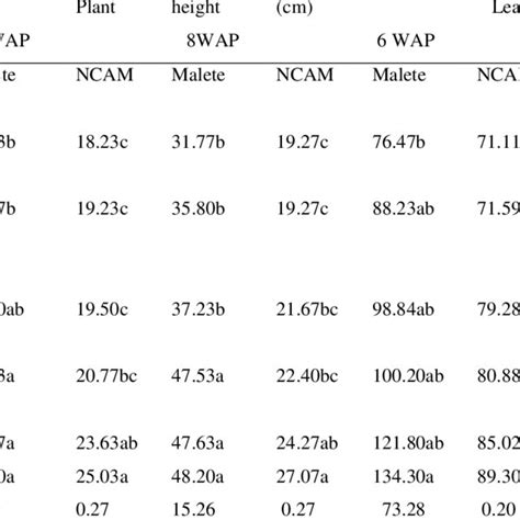 Plant Height Of Cowpea Cultivars At 4 6 And 8 WAP As Influenced By