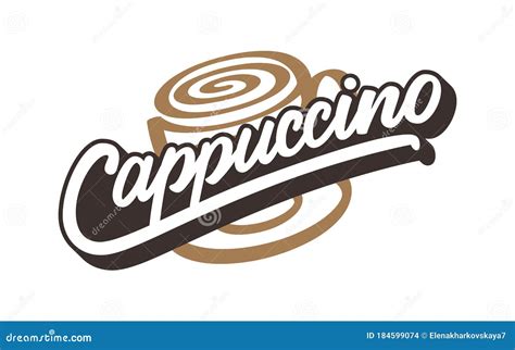 Texto Capuchino Logotipo Vectorial Dibujado A Mano Con Tipograf A De