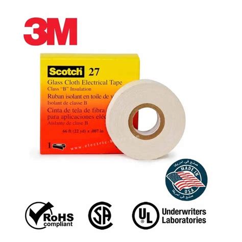 3m Glass Cloth Electrical Tape 27 1 2 Inch X 66 Feet White