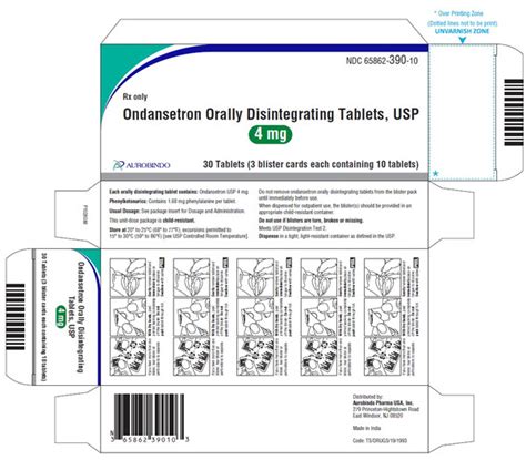 Ondansetron Odt 4mg Tab 303x10 Ud Aurobindo Pharma Ltd Us