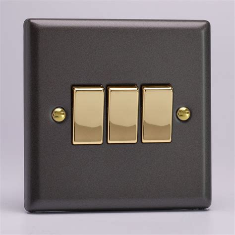 Revive 3 Gang 2 Way Switch Slate Greybrass Rv3sb