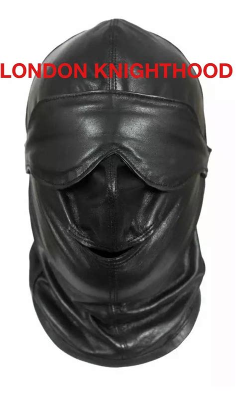 Leather Bondage Bdsm Hood Fetish Genuine Leather Mask Role Etsy