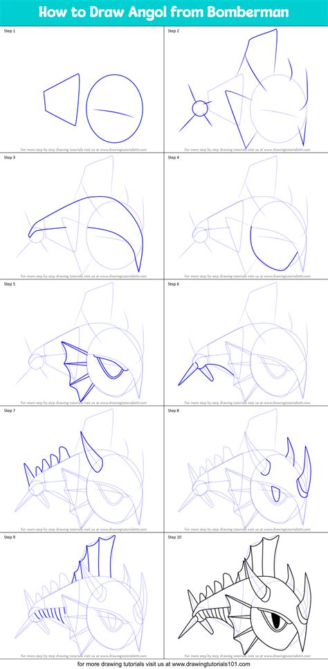 How To Draw Angol From Bomberman Bomberman Step By Step