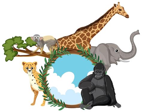 Premium Vector Animals Standing On Earth Planet