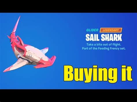 Buying Sail Shark Glider In Fortnite Item Shop Chapter 2 Season 3 YouTube