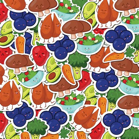 Fruit and Veg Vinyl Sticker Set Healthy Stickers Vinyl | Etsy