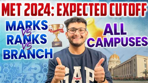 MET 2024 MARKS Vs RANK Vs BRANCH Expected Cutoff 2024 MIT Manipal