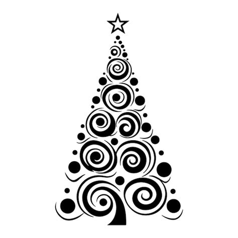 Premium Vector Abstract Christmas Tree Black And White Shape