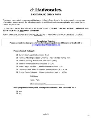 Fillable Online 9 Background Check Form Examples