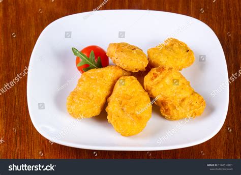 Chicken Nuggets Heap Served Cherry Tomato Stock Photo 1168519801