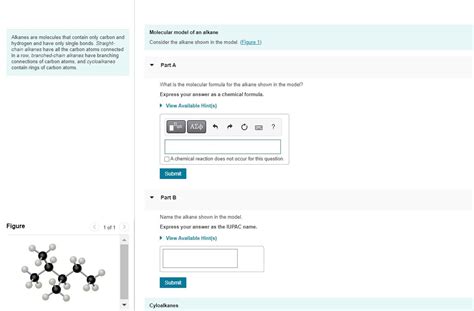 Solved Alkanes Are Molecules That Contain Only Carbon And Chegg