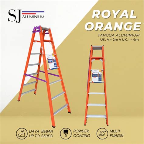 Jual Tangga Lipat Aluminium Ladder Multifungsi Jumbo Royal Orange Pc