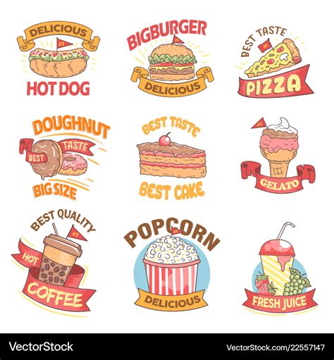 Fast Food List Royalty Free Vector Image Vectorstock