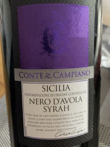 Conte Di Campiano Nero D Avola Syrah Vivino