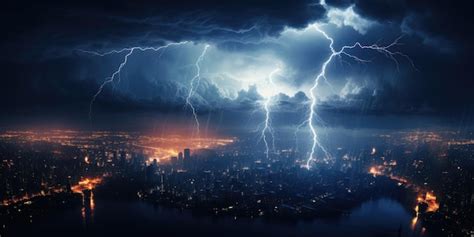 Premium Photo | Lightning from a thundercloud at night some lightning ...