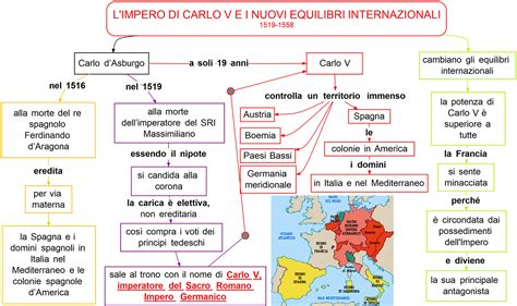 Limpero Di Carlo V E I Nuovi Equilibri Internazionali Mappa Concettuale